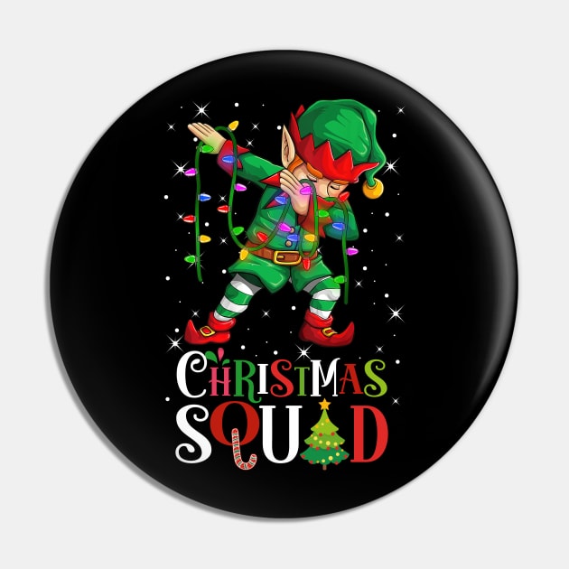 Christmas Squad Funny Xmas Dabbing ELF Squad Boys Men Xmas Family Matching Pin by springins