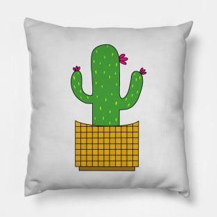 Cute Cactus Design #33: Flower Celebration Cactus Pillow