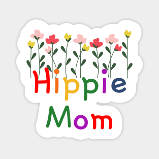 Hippie Mom With Flowers Magnet