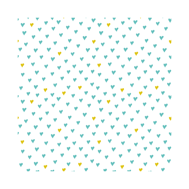 Pattern with blue and yellow hearts by DanielK
