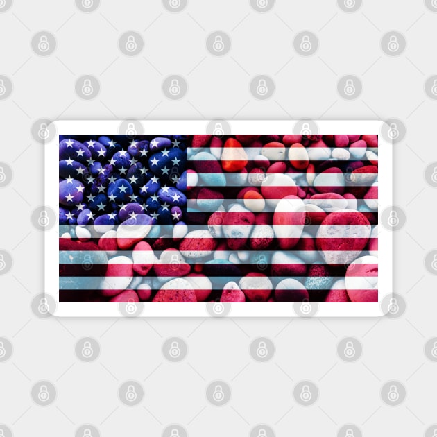 Flag of the United States of America – Bed of Rocks Magnet by DrPen