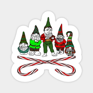 Gang of Gnomes with Candy Canes Magnet