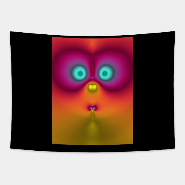 Cute fractal face nine Tapestry by Coveante