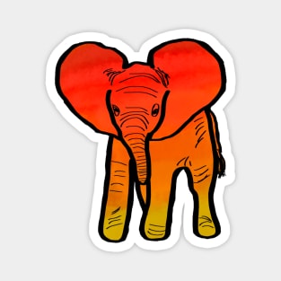 Sunset Elephant Magnet