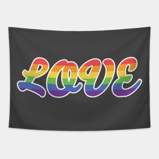 LOVE Gay LGTBQ Pride Shirt Tapestry