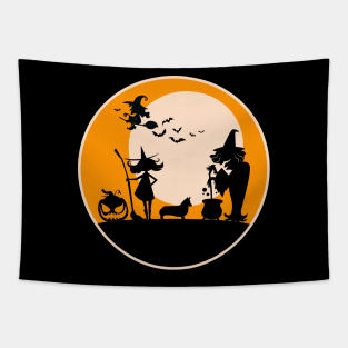 Halloween Corgi Silhouette - Witches Tapestry