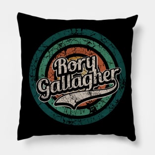 Rory Gallagher // Retro Circle Crack Vintage Pillow