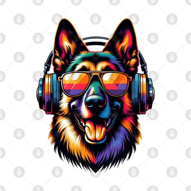 Dutch Shepherd Smiling DJ with Dynamic Tunes by ArtRUs