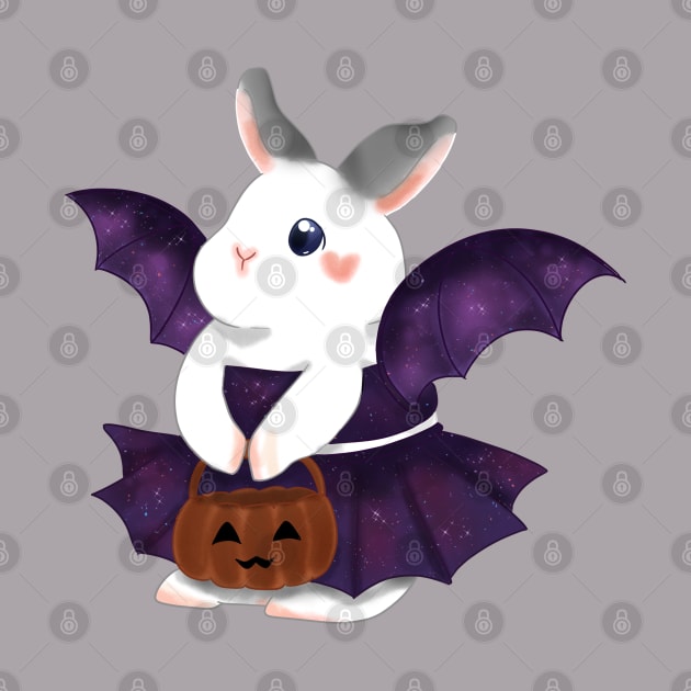 White Rabbit as Galaxy Bat Custome _ Bunniesmee Halloween Edition by GambarGrace