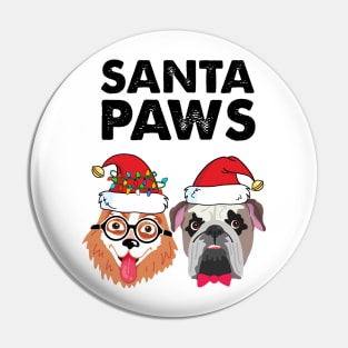 Santa Paws Christmas Dogs Pin