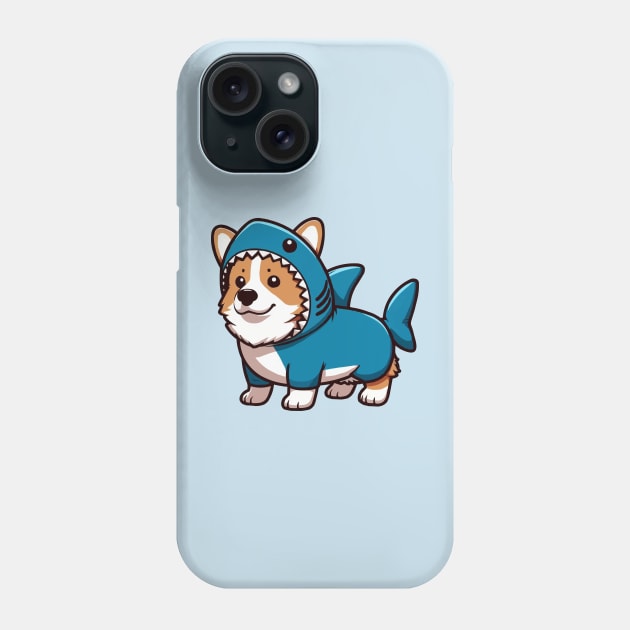 cute corgi in shark suit Phone Case by fikriamrullah