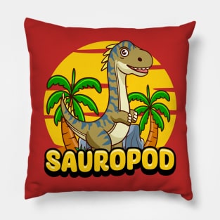 Cute Sauropoda Dino Cartoon Pillow