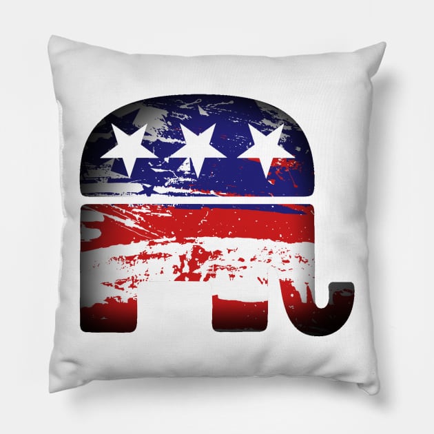 Republican Elephant Pillow by CuriousMC