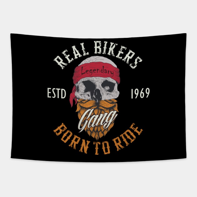 Real Bikers Born To Ride Tapestry by Mako Design 