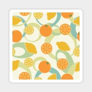 Patterned Oranges and Lemons Magnet