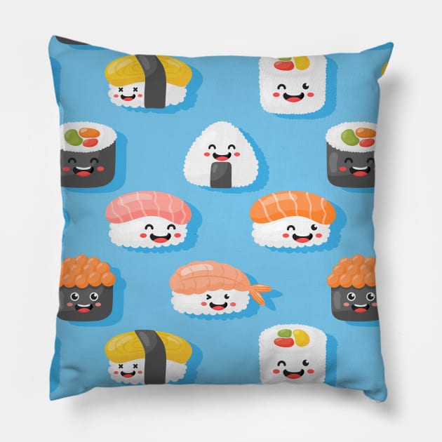 Sushi Gang Pillow by machmigo