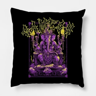 Lord Ganesh Death Metal Style Dark Art Tee: Unholy Resilience Pillow