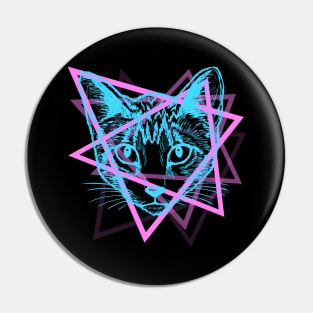 Psychedelic Rave Cat Abstract Vaporwave Gift Pin