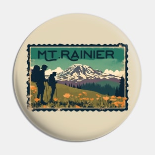 Vintage Hiking at the Mt Rainier Mountain Lover Mountain Climbing Pin