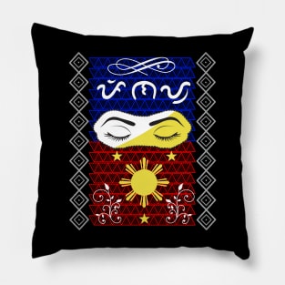 Philippine Flag Sun / Baybayin word Pinay (Filipina) Pillow