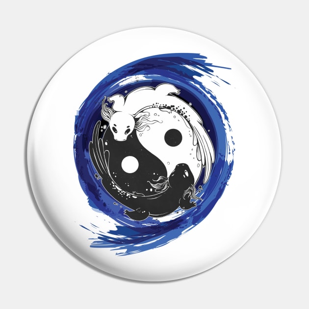 yin yang axolotl Pin by M-HO design