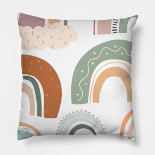 Organic Minimalist Pastel Rainbows Pillow