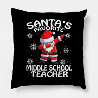 Santas Favorite Middle School Teacher Christmas Pillow