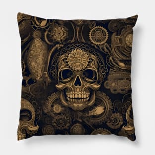 Retro steampunk skull pattern Pillow