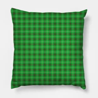 The Christmas holiday seasonal Scottish tartan plaid in bright holly green and evergreen with red and white lines Pillow