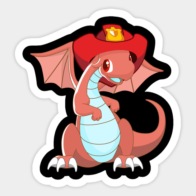 Pink Dragon Fireman Chibi Anime Fireman Sticker Teepublic