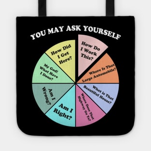 You May Ask Yourself Classic 80's Pop Music Retro Pie Chart Tote