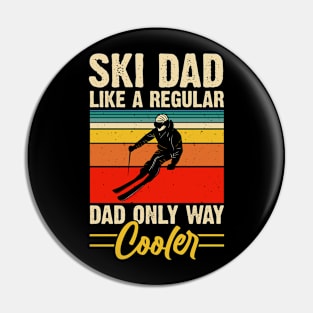 Ski Dad Like A Regular Dad Only Way Cooler T Shirt For Men Pin