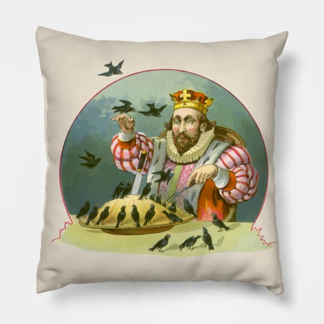 Vintage Sing a Song of Sixpence Nursery Rhyme Pillow by MasterpieceCafe