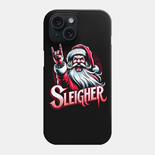 Sleigher Santa Claus Rock Christmas Phone Case by opippi