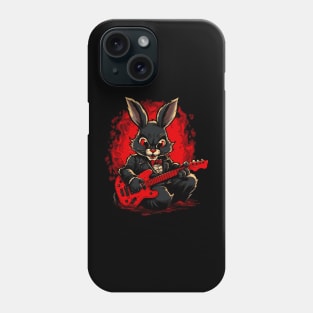 Rock music rabbit bunny guitarist Phone Case