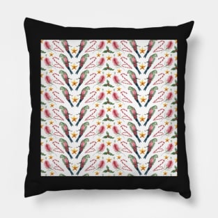 Australian Christmas - Rainbow Lorikeets and Bottlebrush Flowers Pillow