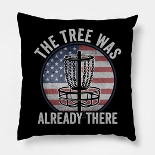 Funny Disc Golf Player Saying USA American Flag Pillow