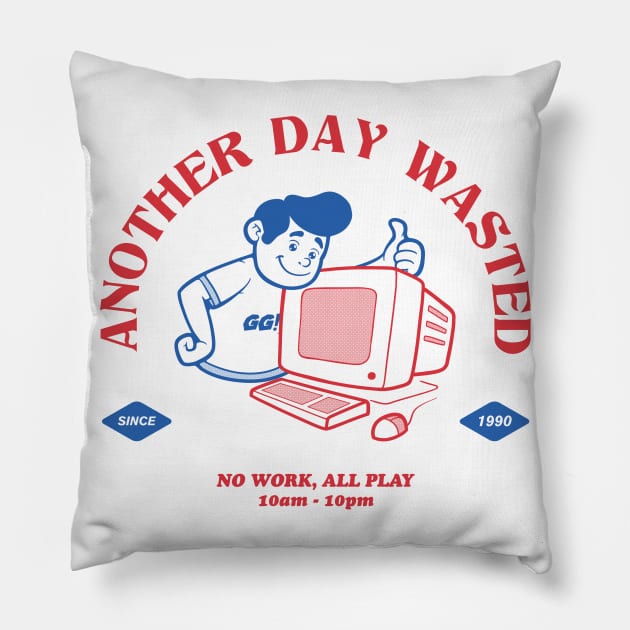 Another Day Wasted Pillow by zeroaxis