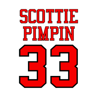 Scottie Pimpin 33 Jersey Shirsey (Red & Black Lettering) T-Shirt T-Shirt