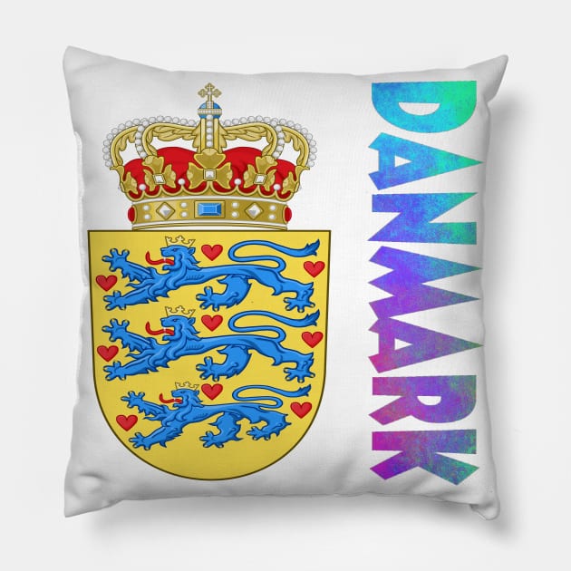 Danmark (Denmark) Coat of Arms Design Pillow by Naves