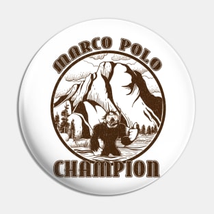 Vintage Worn Marco Polo Hide and Seek Champion Pin