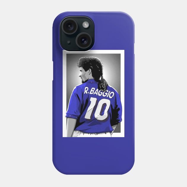 Roberto Baggio - Italy Azzurri Football Artwork Phone Case by barrymasterson