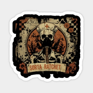 Ratchet Sorta Nightingale Skeleton Nurse Halloween Magnet