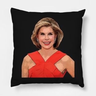 Christine Baranski Red Carpet Cartoonish Pillow