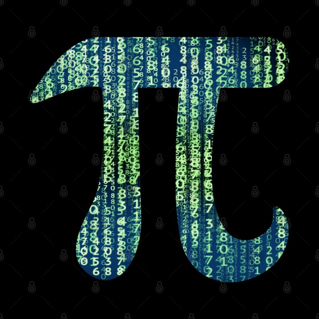 Pi Day Geek Matrix Numbers T-shirt by bkls