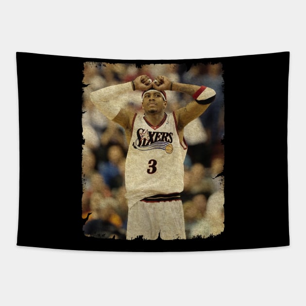 Allen Iverson in Philadelphia 76ers Tapestry by Wendyshopart