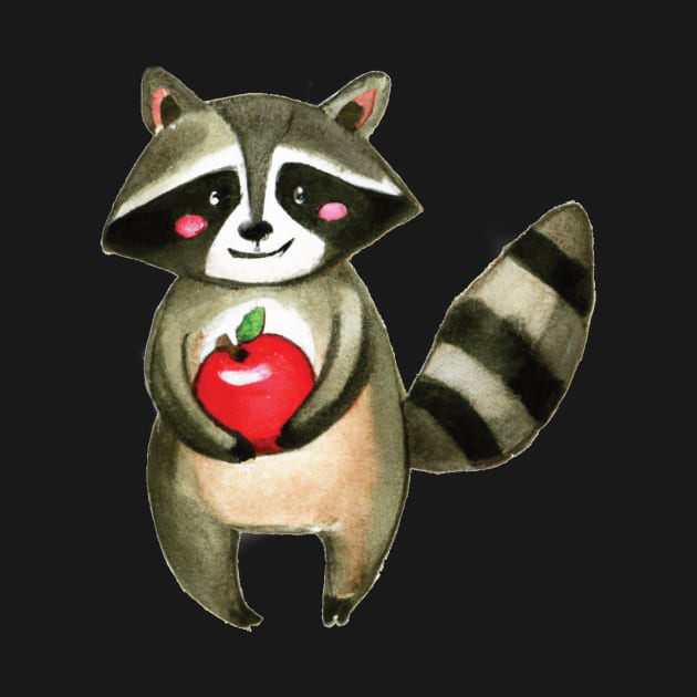 Raccoon Holding an Apple by jw608