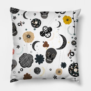 Skull, stars and galaxy design pattern Pillow