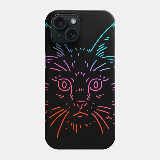 Cat Face In Colors Phone Case by CyberpunkTees