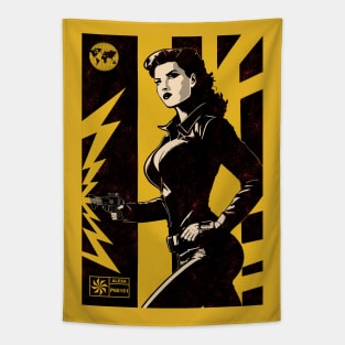 Ray-Gun Babe: A Futuristic Femme Fatale Tapestry